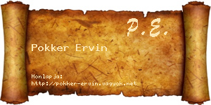 Pokker Ervin névjegykártya